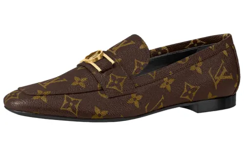LOUIS VUITTON Lv Upper Case Flat Loafers 'Brown Monogram' Women's