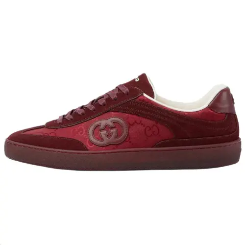 GUCCI G75 Suede Low top Skate Shoes 0.5cm Men's Red