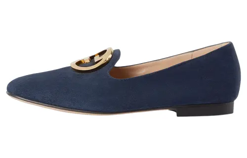 GUCCI BLONDE Suede Women's Casual Shoes Women's Blue