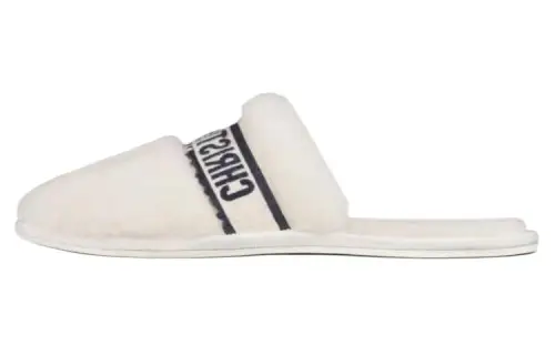 DIOR Chez Moi Closed Toe Slippers Women's White Black
