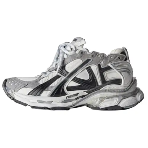 Balenciaga Runner Sneakers 'Grey White Black Nylon And Suede Like Fabric'
