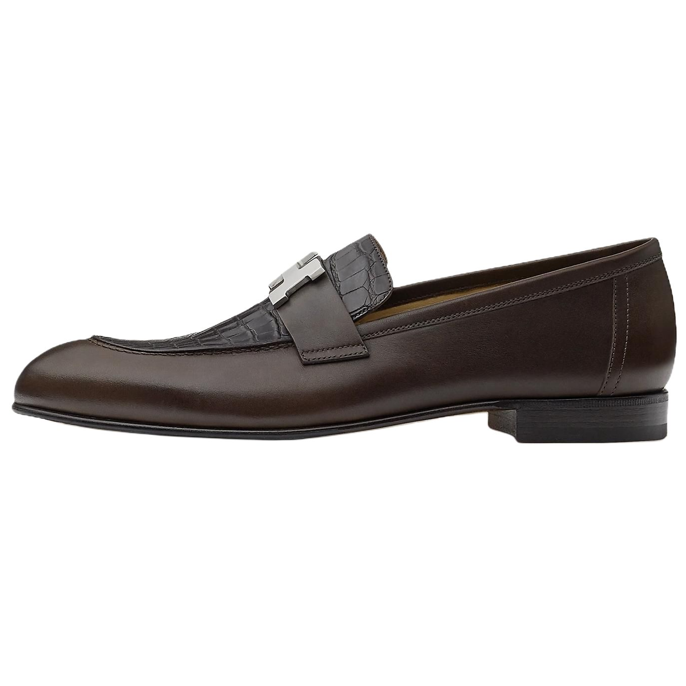 HERMES PARIS Loafers Men's Coffee Brown