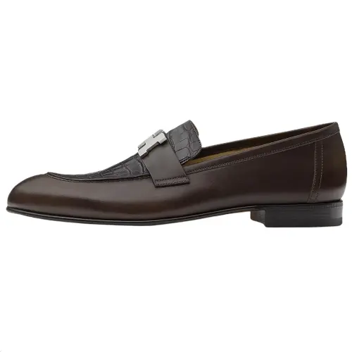 HERMES PARIS Loafers Men's Coffee Brown