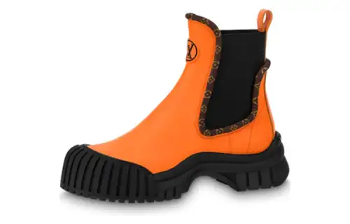 LOUIS VUITTON Ruby Ankle Length Chelsea Boots Women's Orange