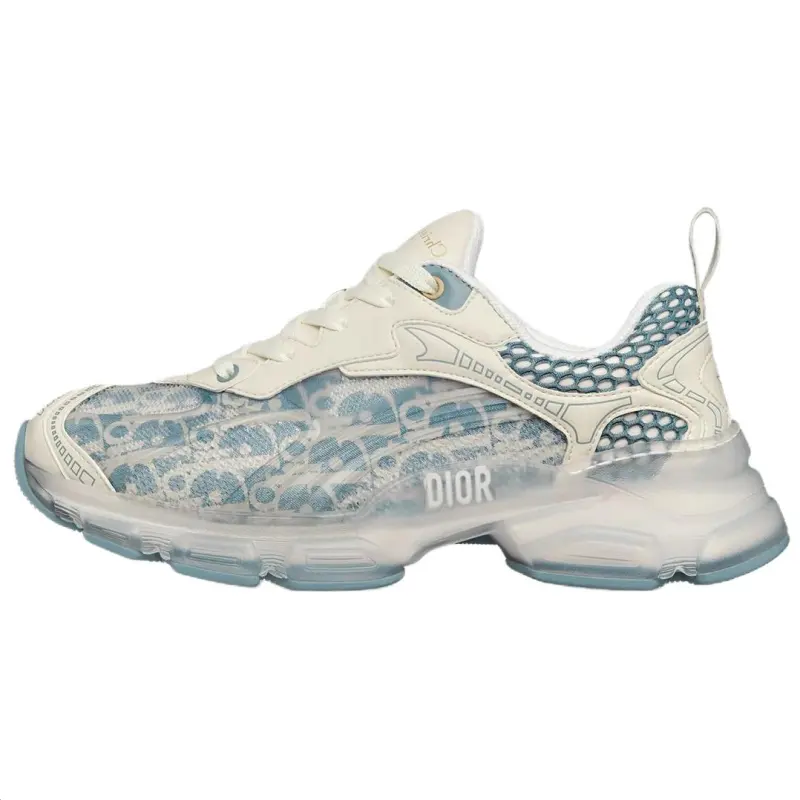 DIOR Vibe Oblique Calfskin Low top Casual Shoes Women's Light Blue