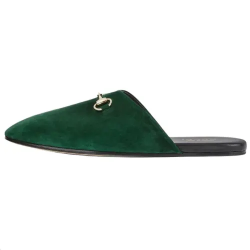 GUCCI Horsebit Closed Toe Slippers Men's Green