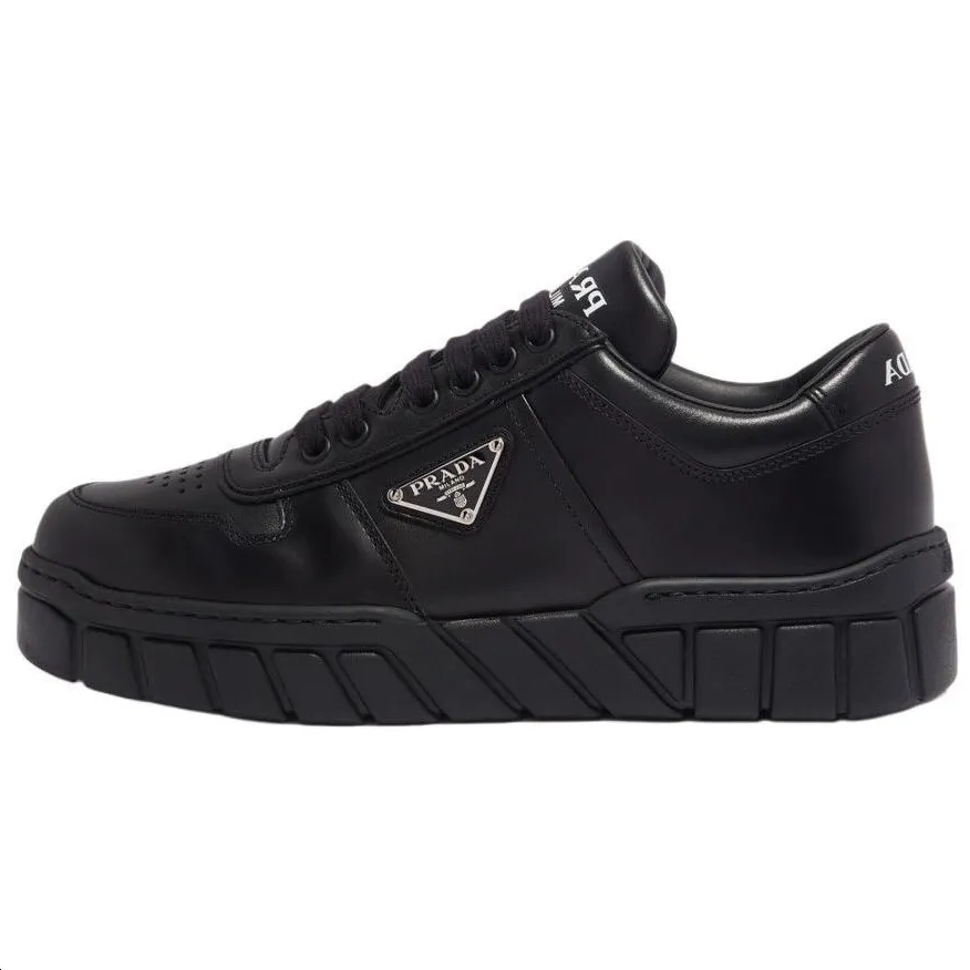 PRADA Voluminous Sneakers Leather Black Black