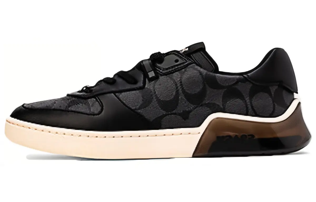 COACH CitySole Low top Stylish Skateboarding Shoes Men's Black Beige White