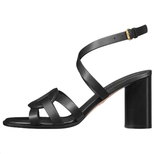 DIOR D Club One Strap Sandals 8cm Women's Black