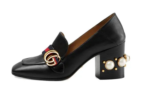 GUCCI 80mm Pearl Heel Leather Pumps