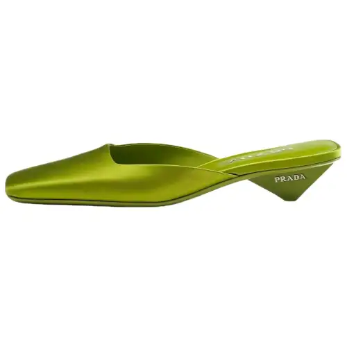 PRADA Rubber Sole Closed Toe Slippers Women's Green
