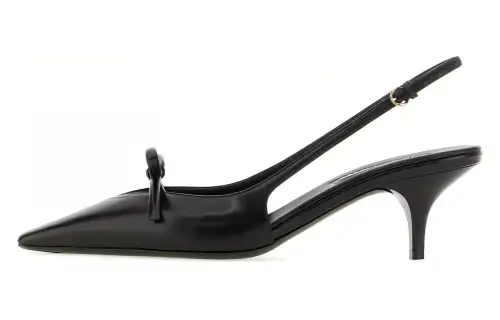 MIU MIU Leather Slim Heel High Heels Women's Black