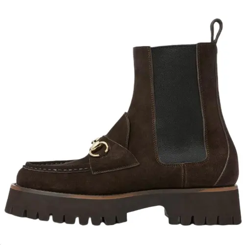 GUCCI Short Chelsea Boots 4.5cm Women's Brown