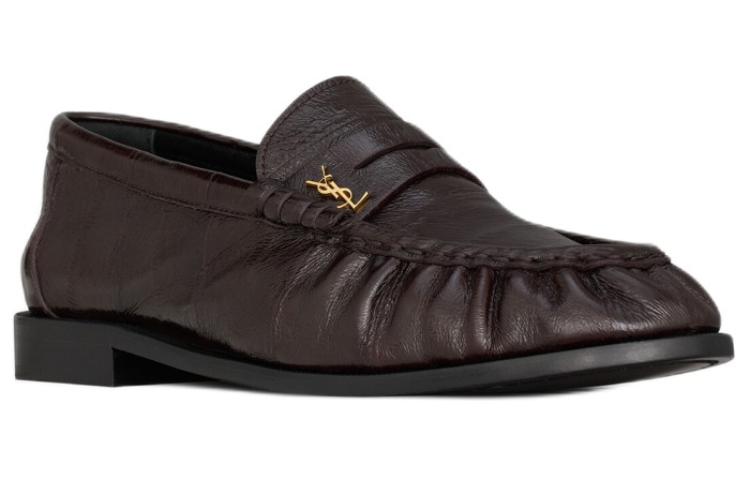 Женские лоферы SAINT LAURENT CASSANDRE 1.5cm (темно-коричневые) — фото 3