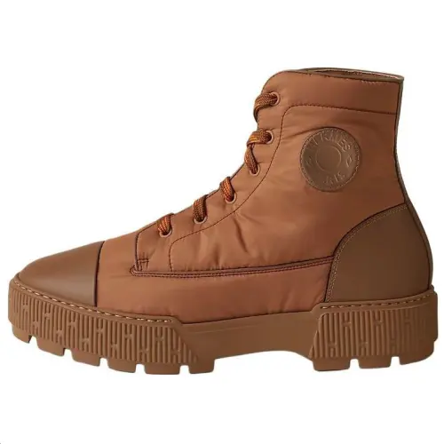 HERMES Fresh Calfskin Ankle Boots 4cm Men's Brown