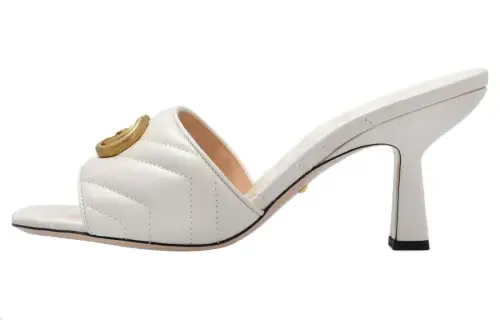 GUCCI 95mm Matelassé-effect Leather Mules