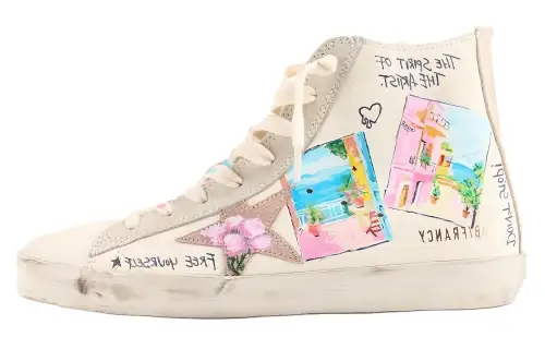 Golden Goose Francy Ggdb Cow Leather High top Skateboard Shoes Women's White