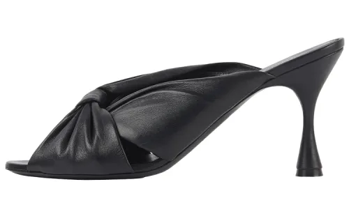 Balenciaga Small High Heels Black Slippers Women's