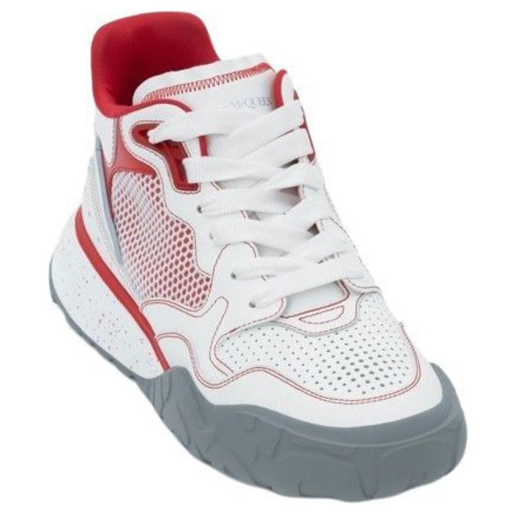 Мужские кроссовки Alexander McQueen Court Trainer (бело-красный) — фото 3
