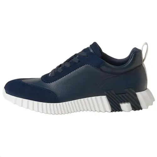 HERMES Bouncing Low top Casual Shoes 4cm Men's Sea Blue