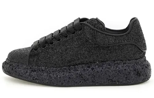 Alexander McQueen Larry Oversize Glittered Sneakers 'Black' Women's