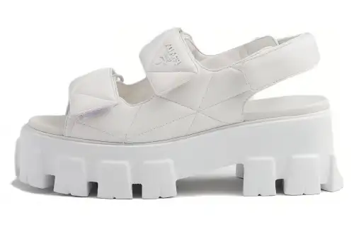 PRADA Triangle-logo Quilted Leather Sandals