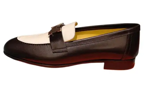 HERMES PARIS Loafers Women's Black White