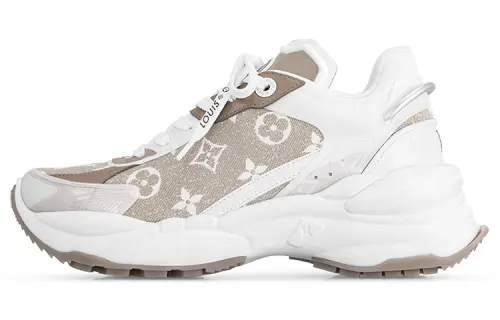 LOUIS VUITTON Run 55 Sneakers 'Beige Monogram With Brown White' Women's
