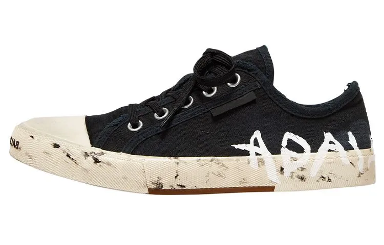 Balenciaga Low top Canvas Shoes Women's Black Distressed