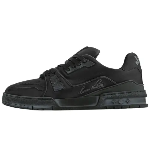 LOUIS VUITTON Trainer Low top Skateboard Shoes Men's Black