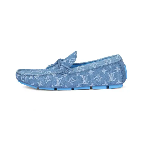 LOUIS VUITTON Lv Driver Moccasin Shoes 'Blue Denim Monogram With Blue'