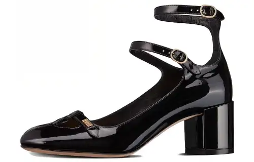 DIOR Aime Dior Aime Leather Chunky Heel High Heels Women's Black