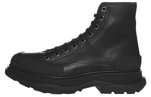 Alexander McQueen Tread Slick Boot Leather Jet Black