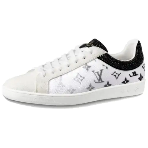 LOUIS VUITTON Luxembourg Skateboard Shoes Men's Low Top Black/White