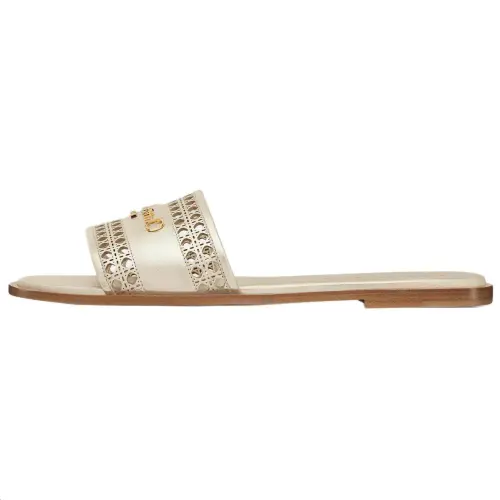 DIOR D Lane Slide Slippers Women's Gold