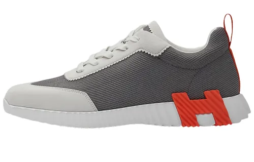 HERMES Bouncing Abrasion Resistant Low top Casual Shoes Men's Gray White Red