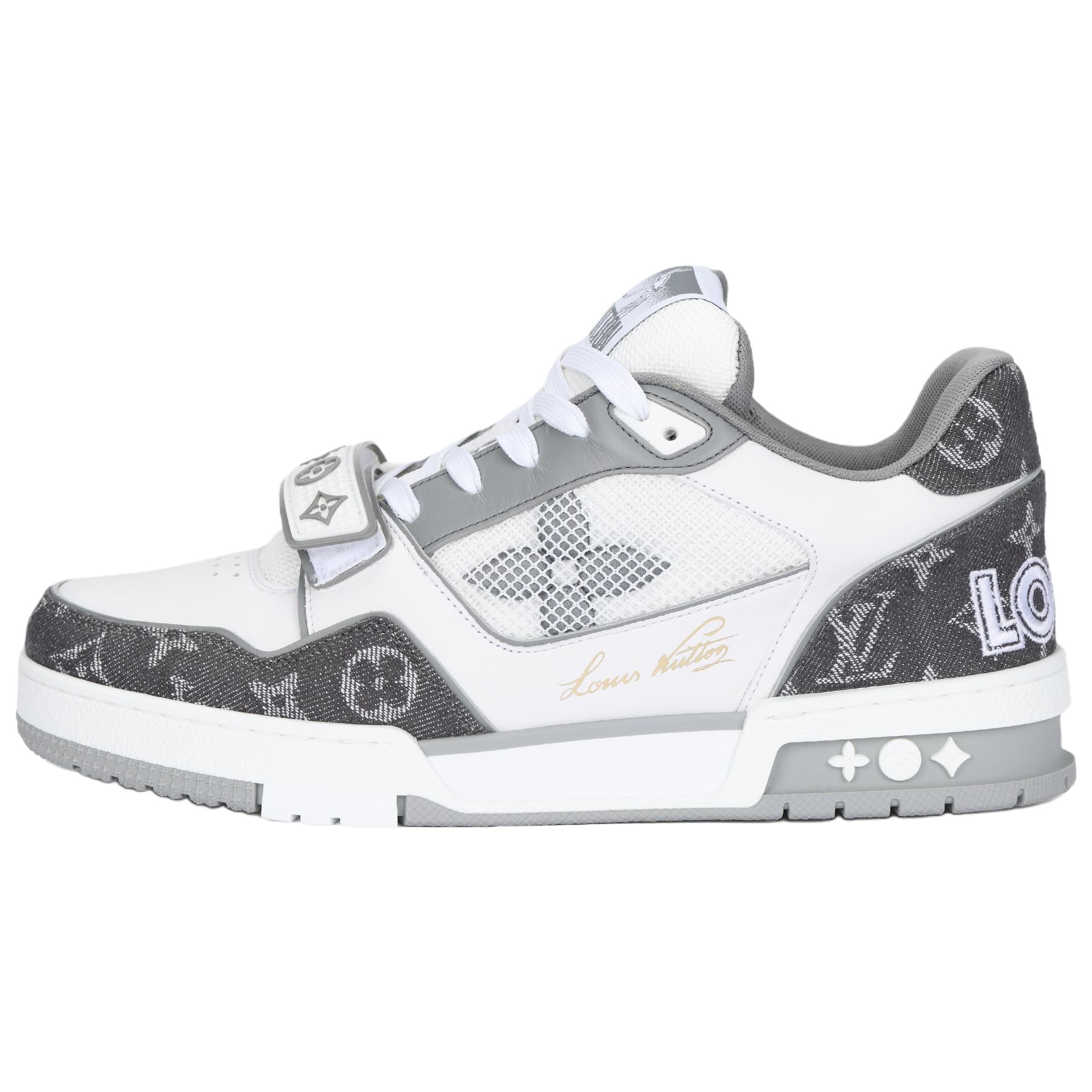 Мужские кроссовки Louis Vuitton Trainer (бело-черные)