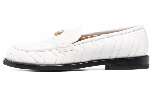 GUCCI GG Marmont Loafers Men's White