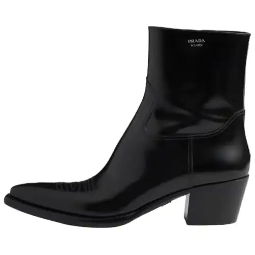PRADA Calfskin Ankle Boots 4.5cm Women's Black