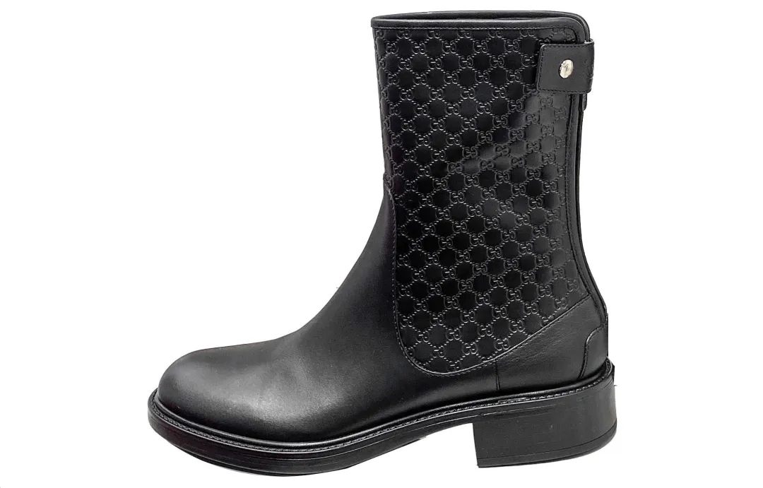 GUCCI Leather Ankle Boots Women's Black