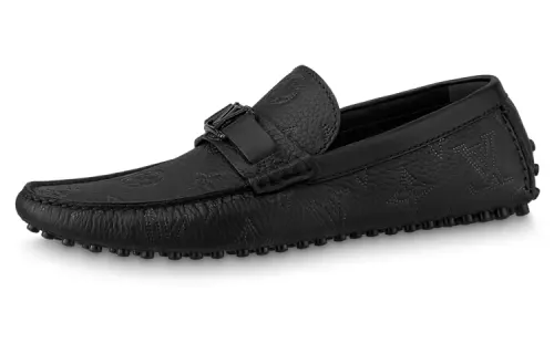 LOUIS VUITTON Hockenheim Moccasin Shoes 'Black Monogram'