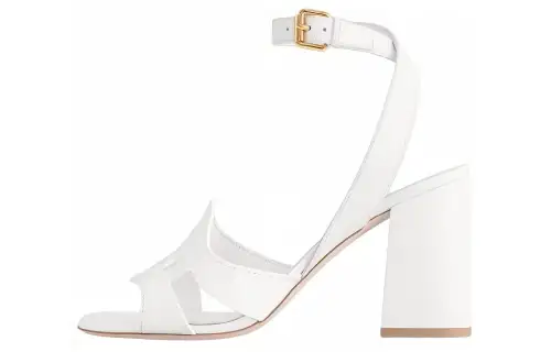 LOUIS VUITTON Isola Leather One Strap Sandals 8.5cm Women's White