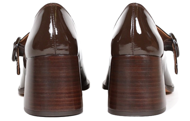 Carel Caren Chunky Heel Mary Jane Shoes Women's Chocolate