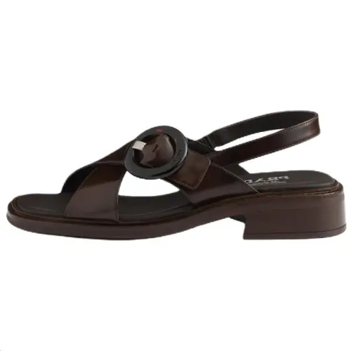 PRADA Leather One Strap Sandals Women's Umber