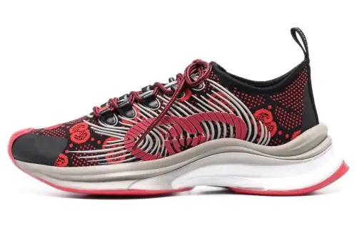 Gucci Wmns Run Sneaker 'Black Red Monogram' Women's