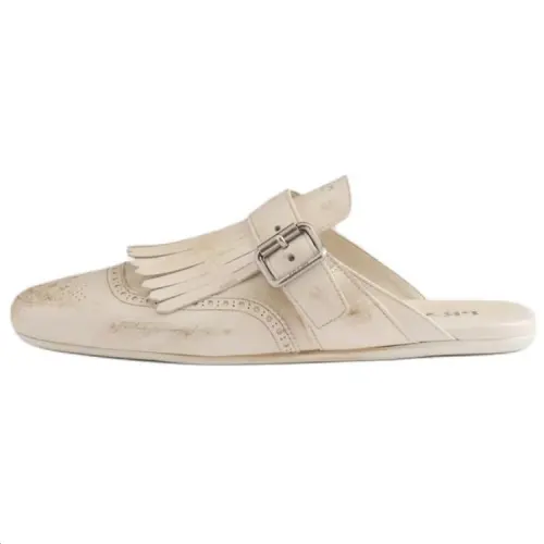 PRADA Rubber Sole Quiet Closed Toe Slippers Women's White