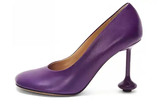 LOEWE Toy Sheepskin Slim Heel High Heels 9cm Women's Purple