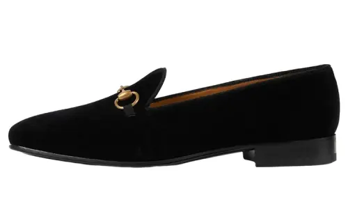 Gucci Gallipoli Horsebit Velvet Loafers 'Black'