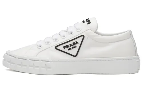 PRADA Wheel Re Nylon Low top Athletic Shoes Women's White