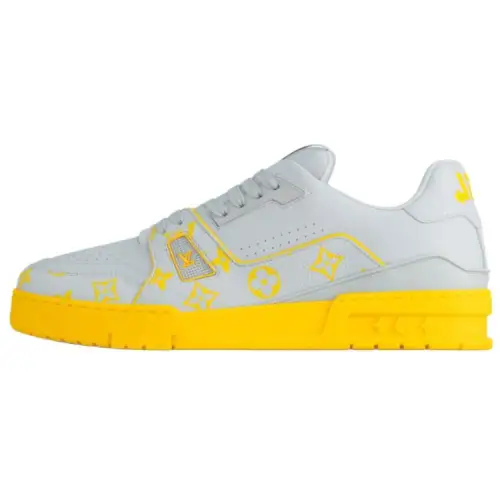 LOUIS VUITTON Trainer Cow Leather Low top Skateboard Shoes Men's Gray
